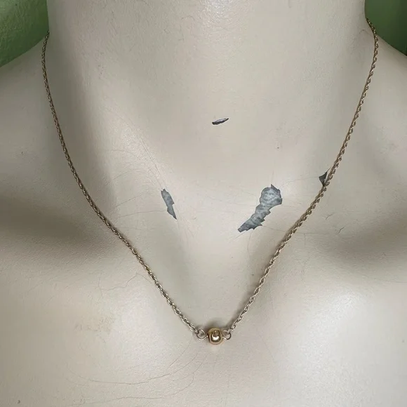 💫Dainty & Beautiful Vintage Stamped 14K Gold Ball Necklace - Picture 16 of 16